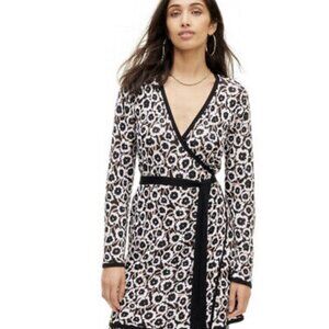 Women's Long Sleeve V-Neck Neutral Poppy Sweater Wrap Top - DVF for Target XXS